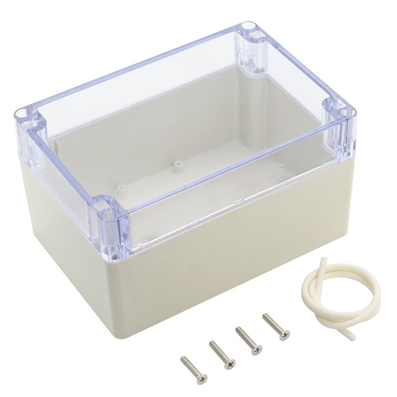 LeMotech ABS Plastic Junction Box Dustproof Waterproof IP65 Electrical Enclosure Box Universal Project Enclosure Grey with PC Transparent Clear Cover 6.3 x 4.3 x 3.5 inch(160 x110 x 90 mm) - Image 1